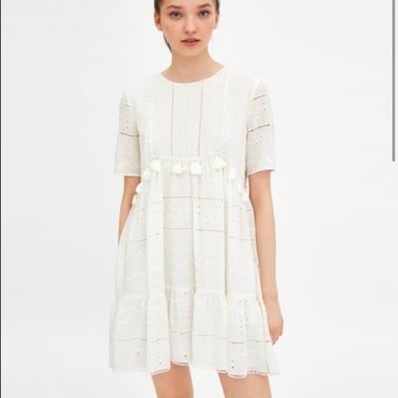 white babydoll dress zara
